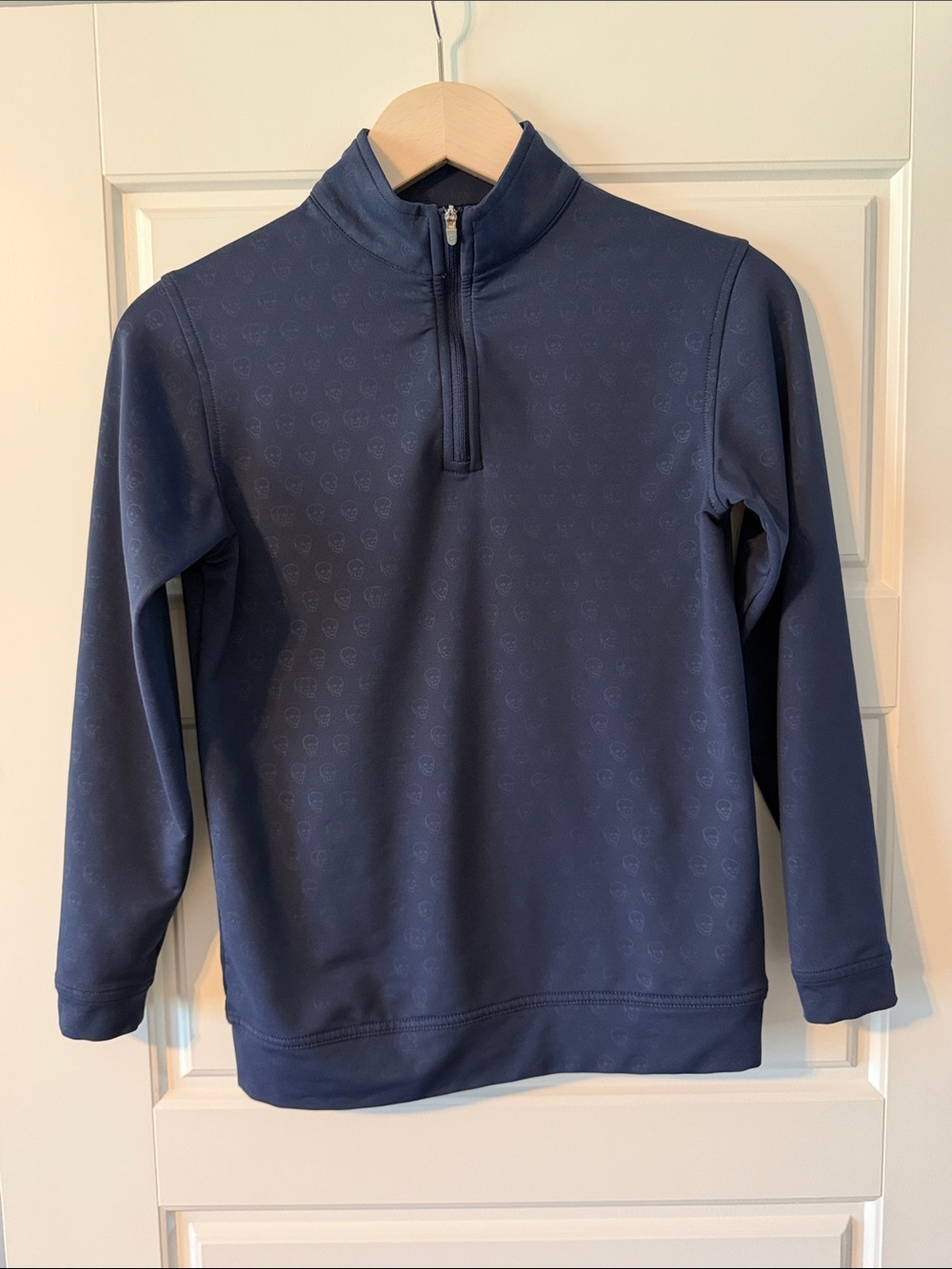 Boy’s Peter Millar Navy Blue Perth Seeing Double Performance Quarter-Zip, Size M